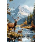 Norimpex Diamantové malování Jelen v horách 30 x 40 cm – Sleviste.cz