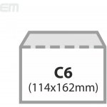 Dopisní obálka C6, bílá 80g, 1000ks, s páskou, vnitřní potisk – Zboží Živě