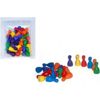 Značka Náhradní figurky plast 4x4x barvy + 2 kostky v sáčku