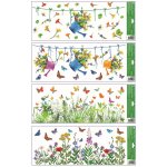 Anděl Okenní fólie pruh Květy 22,5 x 60 cm 6786 Typ: Zelené traviny s motýli – Sleviste.cz
