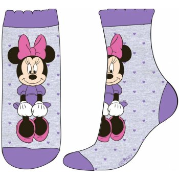 E plus M Dívčí ponožky se srdíčky Minnie fialové