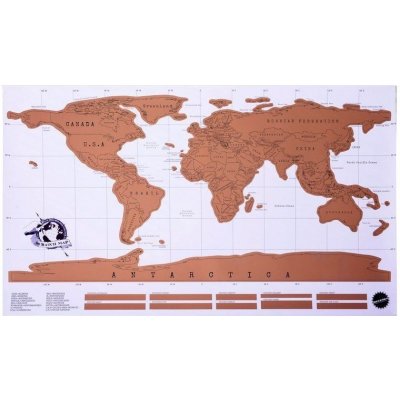 Stírací mapa světa Deluxe 86 x 52 cm – Zboží Mobilmania