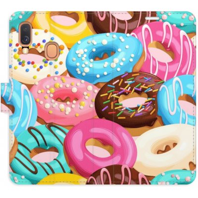 Pouzdro iSaprio Flip s kapsičkami na karty - Donuts Pattern 02 Samsung Galaxy A40
