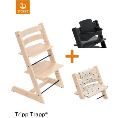 Stokke Zvýhodněný set Tripp Trapp Natural + Polstrování Disney Signature + Baby set Black – Hledejceny.cz