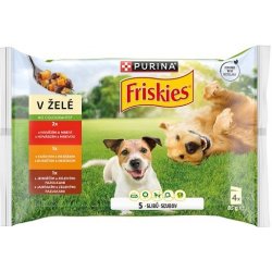 Friskies Adult výběr s hovězím kuřetem a jehněčím ve želé 4 x 85 g