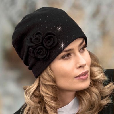 Krumlovanka dámská černá zimní čepice Woolmark W-0079/018 – Hledejceny.cz