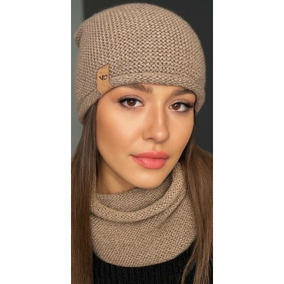 Fashionweek Dámský komplet čepice + nákrčník S3051 Capuccino – Hledejceny.cz