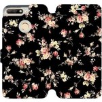 Mobiwear flip pouzdro Huawei Y6 Prime 2018 VD02S Květy na černé – Zboží Živě