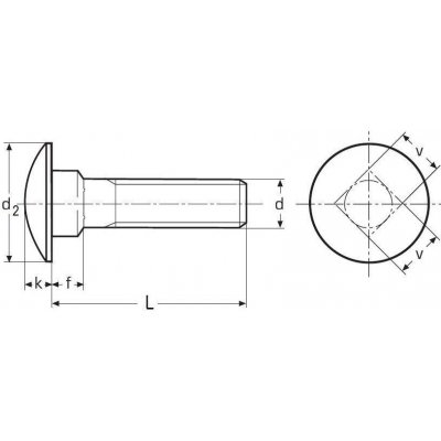 šroub M8x60 ZINEK 4.6 vratový DIN 603 – Sleviste.cz