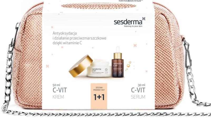 Sesderma C-Vit SESDERMA C-VIT LIPOSOMAL Serum 30 ml lipozomální sérum pro rozjasnění pleti 30 ml + SESDERMA C-VIT Moisturizing Facial Cream 50 ml hydratační pleťový krém proti stárnutí