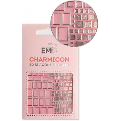 E.Mi Charmicon 3D Silicone Stickers 159 Squares Silver samolepka – Sleviste.cz