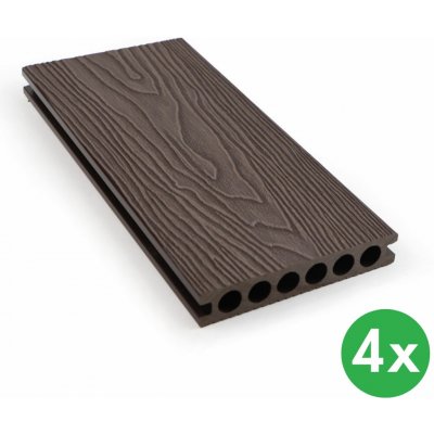 B2B Partner Terasová prkna WPC dutý profil 140 x 25 x 2850 mm čokoládová 4 ks – Hledejceny.cz