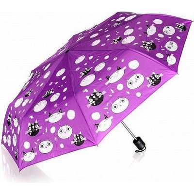 Deštník měnící barvu s kočičkami fialový