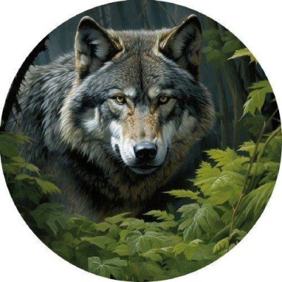 Jedlý papír vlk v lese 19,5cm - PICTURE – Zboží Mobilmania