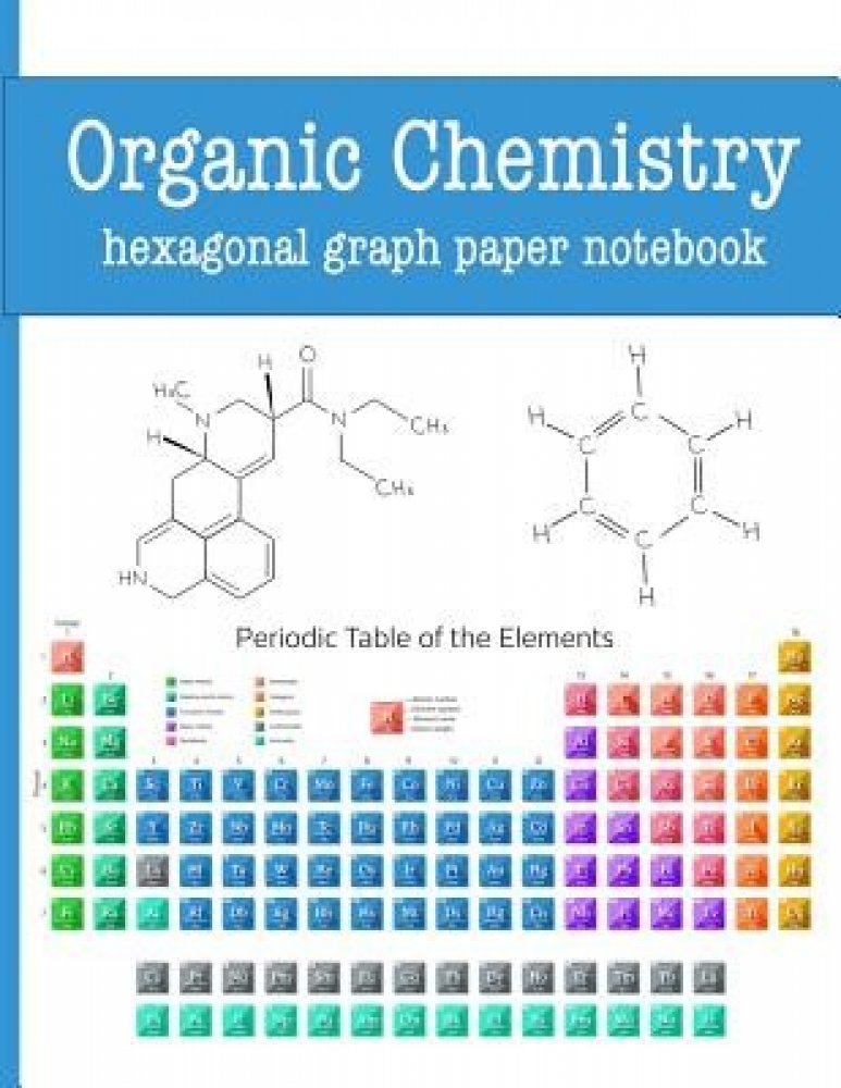 Organic Chemistry Hexagonal Graph Paper Notebook Draw Organic Structures With Ease Periodic Table Blue Cover Design Hexagons Measure 0 2 Inches P Designs Hj Paperback Srovnanicen Cz