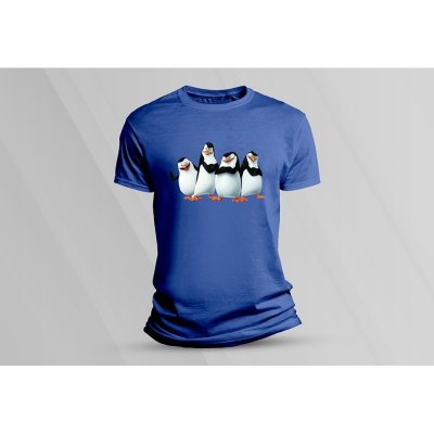 Sandratex dětské bavlněné tričko Tučnáci z Madagaskaru královsky modrá – Sleviste.cz