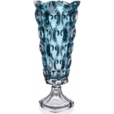 BOHEMIA TREASURY BOHEMIA SAMBA AQUAMARINE VÁZA NA NOZE 405MM – Hledejceny.cz