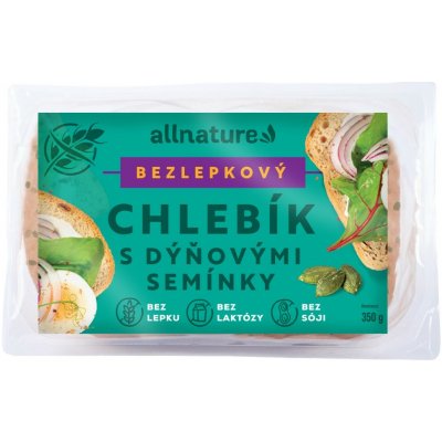 Allnature Bezlepkový chlebík s dýň.semínky 350 g – Zbozi.Blesk.cz
