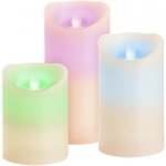 Strend Pro Svíčky MagicHome Vánoce, sada 3 ks, LED, 3xAAA, pravý vosk, snadné svícení, časovač, pohyblivý plamen, 7,5x10; 12,5; 15 cm ST8091161A – Zbozi.Blesk.cz