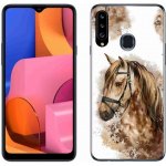 Pouzdro mmCase Gelové Samsung Galaxy A20s - hnědý kreslený kůň