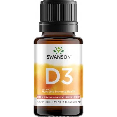 Swanson Tekutý vitamin D3 2000 IU 400 IU v 1 kapce 29,6 ml – Hledejceny.cz