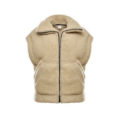 Vlnka vesta na zip s límcem přírodní – Zboží Mobilmania
