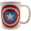 Hrnek a šálek CurePink Bílý keramický hrnek Marvel Captain America Shield Štít 315 ml
