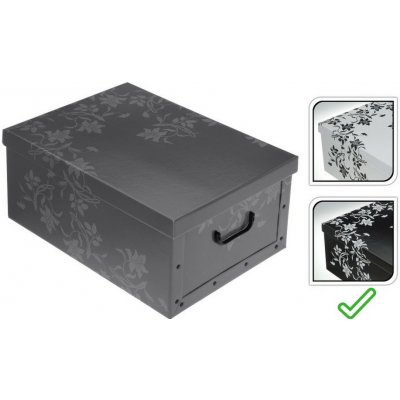 EXCELLENT Úložný box dekorativní 51x37x24cm černá KO-M30500040cern – Zbozi.Blesk.cz