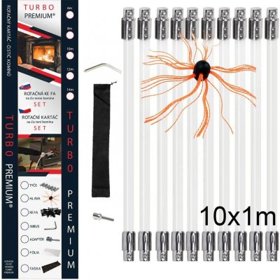 Turbo Premium Rotačná kefa na čistenie komína 10 m – HobbyKompas.cz