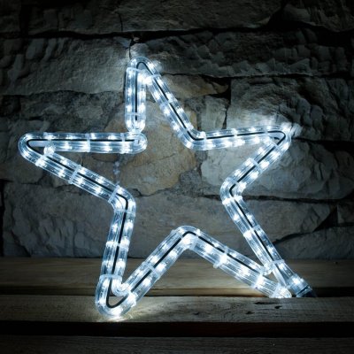 DECOLED 2D LED světelná hvězda, závěsná, 70×70 cm, ledově bílá, hliník – Hledejceny.cz