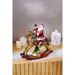 MagicHome Dekorace Santa s chlapečkem na koni polyresin 28x10x30 cm – Hledejceny.cz