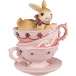 Dekorace socha králík v růžových šálcích 9*7*10 cm – Hledejceny.cz