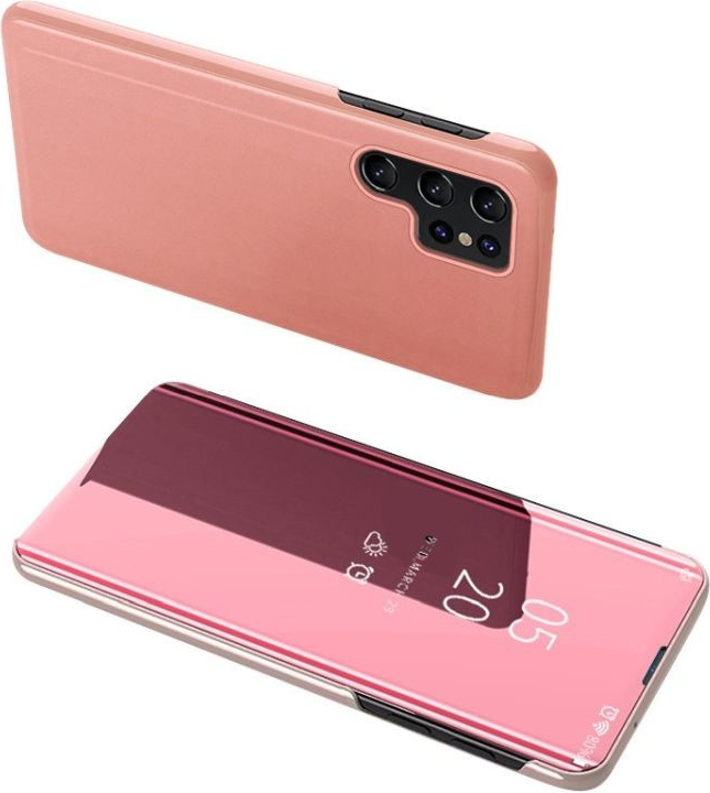 Pouzdro Clear View Case Samsung Galaxy S23 Ultra růžové