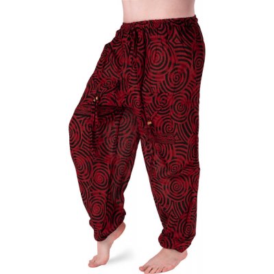 Exclusive Indické harémové kalhoty se vzorem červeno-černé – Zboží Mobilmania