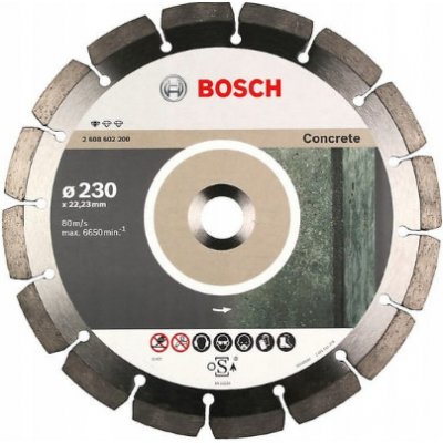 BOSCH Diamantový rezací kotouc Standard for Concrete 230 x 22,23 x 2,3 x 10 mm 2608602200 – Zboží Mobilmania