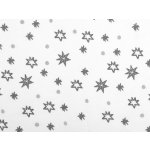 Dekorační vánoční bavlněná látka bílá s hvězdičkami – Zboží Mobilmania