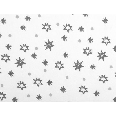 Dekorační vánoční bavlněná látka bílá s hvězdičkami – Zboží Mobilmania