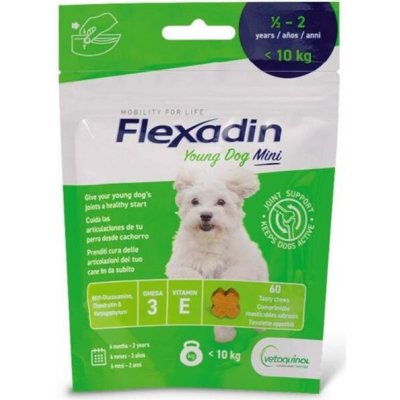 Vetoquinol s.r.o. Doplněk stravy pro psy Flexadin Young Dog Mini žvýkací, 60 tbl – Hledejceny.cz