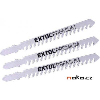 EXTOL PREMIUM plátky do přímočaré pily s SK zuby 3ks 100x1,5mm