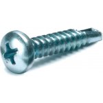 Šroub samořezný TEX s půlkulatou hlavou Phillips pr. 4,2x19mm DIN 7504N, ocel, zinek bílý, (100ks) – Hledejceny.cz