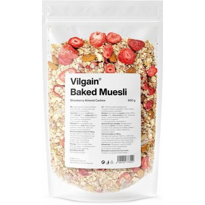 Vilgain Pečené Muesli jahody mandle & kešu 600 g – Sleviste.cz