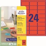 Avery Zweckform L6034-20 Barevné snímatelné etikety 63,5x33,9 mm 480 ks červené – Sleviste.cz