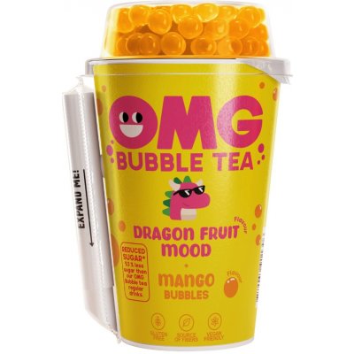 OMG Bubble tea Nealkoholický nápoj s příchutí dračího ovoce s mangovými kuličkami 265 ml – Zboží Dáma