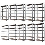 Fistar 10x Regál 2400 x 1000 x 400 mm kov zinek 6 polic stříbrná – HobbyKompas.cz
