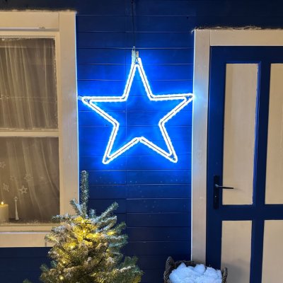 DECOLED 2D LED světelná hvězda I, závěsná, 74×74 cm, ledově bílá, hliník – Hledejceny.cz
