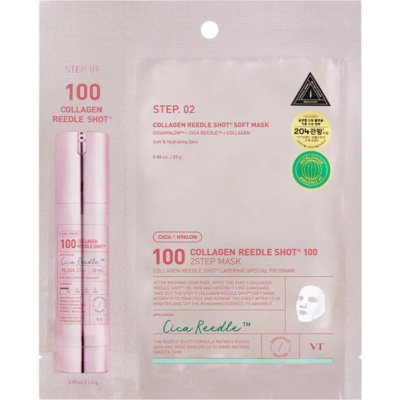 VT Cosmetics Kolagenová pleťová maska se spikulami Collagen Reedle Shot 100 2Step Mask 1.5 g 25 g 1 ks – Zboží Dáma