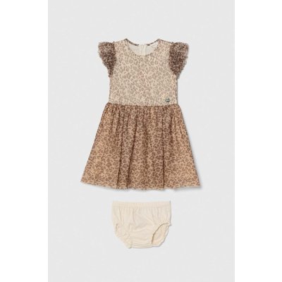 Dívčí šaty Guess hnědá barva mini – Zboží Mobilmania