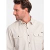 Pánská Košile Ombre košile regular fit OM-SHCS-0146 béžová