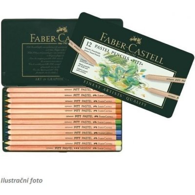 Faber-Castell Umělecké pastely Pitt Pastel plechová krabička 12 barev – Zboží Dáma