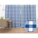 Biante Dekorační závěs Rebeka RE-007 Modro-bílá kostka velká 130x170 cm – Zboží Mobilmania